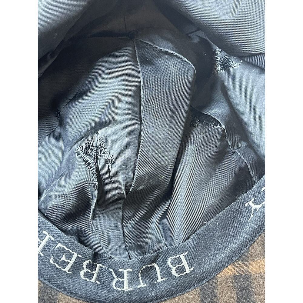 Y2K Burberry London 100% Cashmere Plaid Baseball Hat Cap - Picture 8 of 8